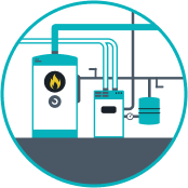 HVAC Systems Icon. Parity improves the efficiency of Multifamily Condos & Co-Ops, Multifamily Rentals, and hotels HVAC equipment.