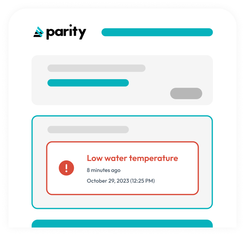 A mockup of Parity's Pi Alerts dashboard. Pi is part of Parity's Optimizer Service.