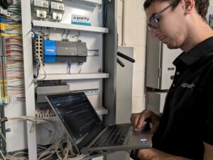 Parity Employee working on hvac optimization for a building