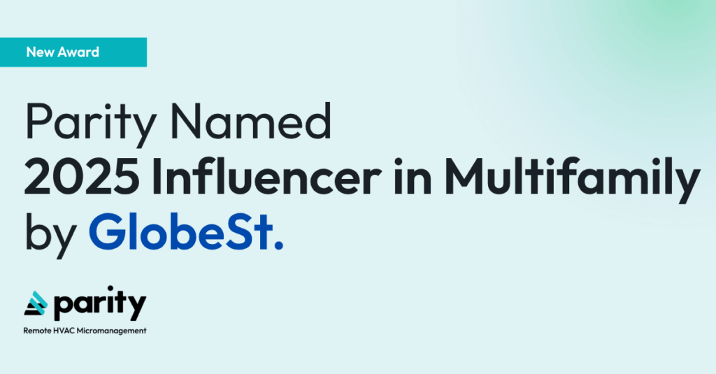Image announcing that Parity is a GlobeSt.com 2025 Influencer in Multifamily Real Estate