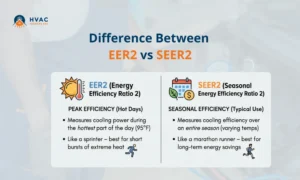 A comparison table: 'SEER vs. SEER2: What's Different?'